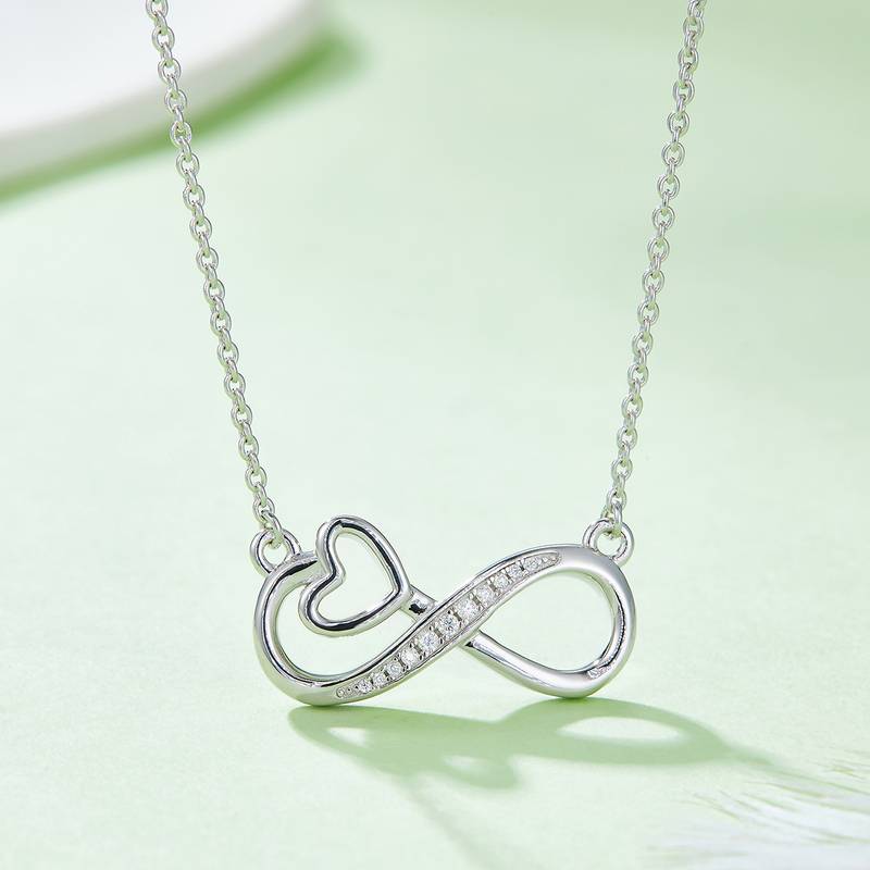 空心无限的爱PendantS925银Moissanite厘石D级0.1ct